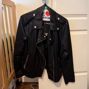 Guess Black Leather Jacket